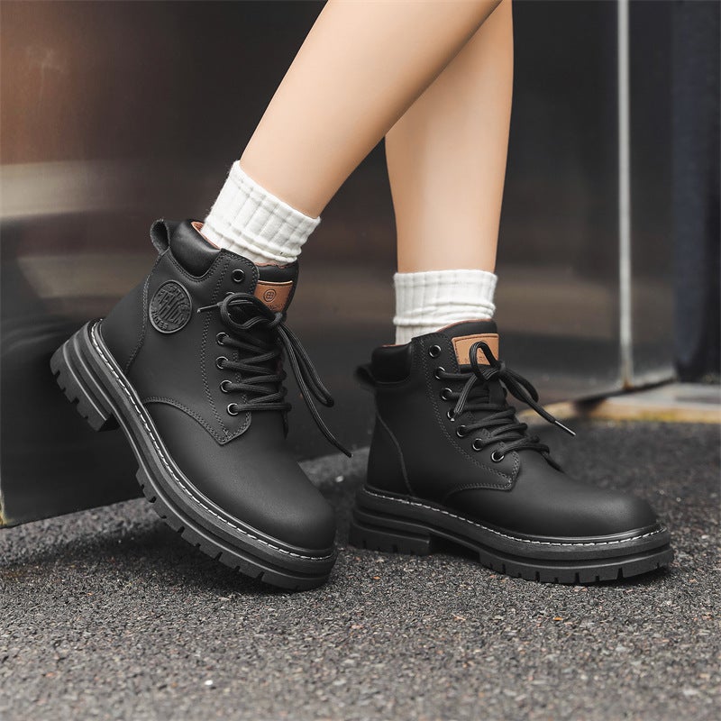 Martin Boots Frosted Tooling Couple Rhubarb Boots Retro Trendy All-Match Short Boots 6518-J - Image 4